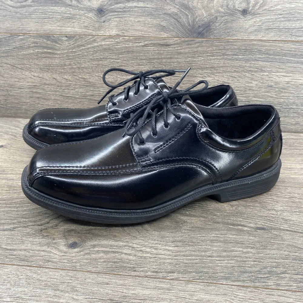 Nunn Bush Kore Oxford Shoes Mens 11.5 M Black Leather Slip Resistant 84356-001